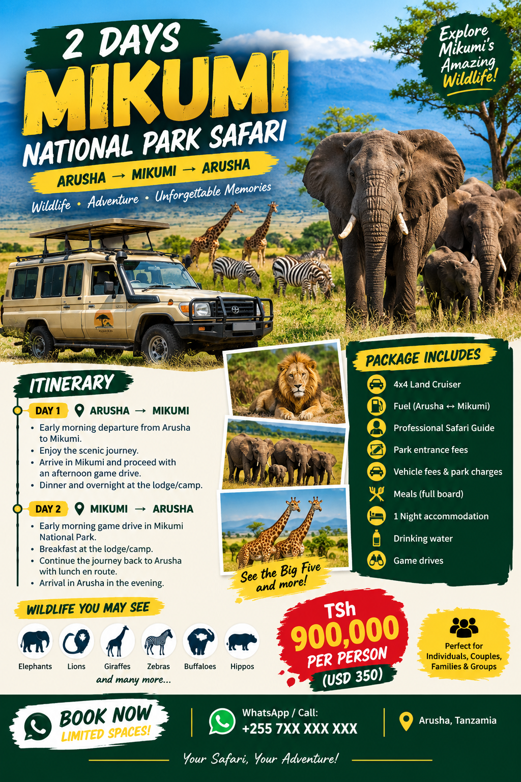 2days mikumi national park safari image 1